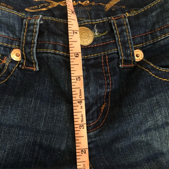 Seven “Legging” jeans Low Rise Dark Wash with Distressing Stretch - Picture 7 of 8